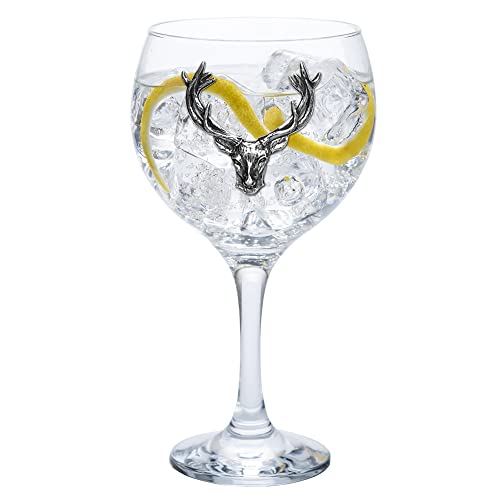 English Pewter Company STAG206 Ballon-Gin-Glas mit Hirschkopf, einzigartiges Geschenk für Männer oder Frauen, Geburtstage, Jubiläen von English Pewter Company Sheffield, England