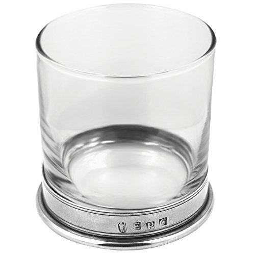 English Pewter Company Whiskyglas mit Zinnbasis, altmodisches schweres Design [VG005] von English Pewter Company Sheffield, England