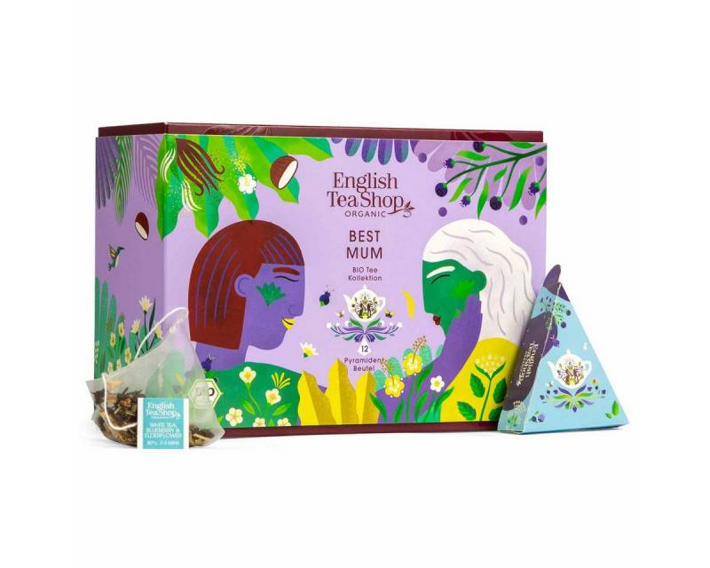English Tea Shop Teebox ETS Tee Mix Geschenkset 12 Stk. Tee Pyramiden in edlem Design von English Tea Shop