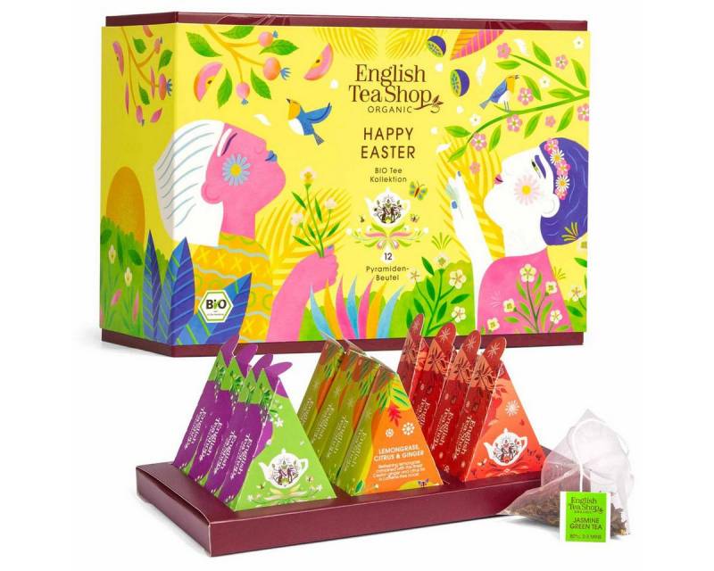 English Tea Shop Teebox ETS Tee Mix Geschenkset 12 Stk. Tee Pyramiden in edlem Design von English Tea Shop