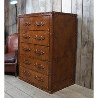 Große Kommode Aus Handgefärbtem Leder von EnglishLeatherTrunks
