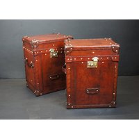 Luxus Antike Leder Passende Kampagne Truhen von EnglishLeatherTrunks