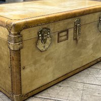 Luxus Antike Seltene Perlmutt Reisekoffer von EnglishLeatherTrunks