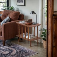 Holz Beistelltisch, Retro Couchtisch, Moderner Regal Couchtisch, Rustikaler Handgefertigter Massiver Couchtisch, Rechteck Couchtisch Holz Beistelltisch, Retro Couchtisch, Moderner Regal Couchtisch, Rustikaler Handgefertigter Massiver Couchtisch, Rechteck Couchtisch von EngnHomeArt