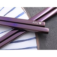 Personalisierte Handgeschriebene Gravierte Stahlstäbchen - Benutzerdefinierter Text Und Schriftart Benutzerdefinierte Personalisierte Gravur von EngraveGift