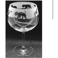 Bedlington Gin Glas 70Cl Glas Gin Ballon Mit Bedlington Terrier Frieze Design von EngravedGlassDirect