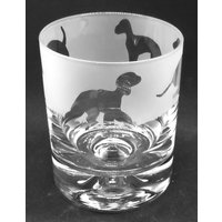 Bedlington Terrier Glas | 30Cl Glas Whiskybecher Mit Bedlington Terrier Frieze Design von EngravedGlassDirect