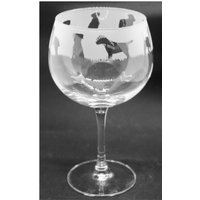 Border Terrier 70Cl Glas Ginballon Mit Border Terrier Design von EngravedGlassDirect