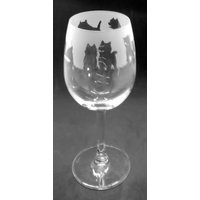 Cairn Weinglas 35Cl Weinglas Mit Cairn Terrier Frieze Design von EngravedGlassDirect