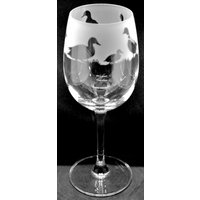 Duck Wine Glass 35Cl Weinglas Mit Enten Fries Design von EngravedGlassDirect