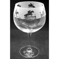 Event Pferd Glas 70Cl Glas Gin Ballon Mit Cross Country Event Pferdedesign von EngravedGlassDirect