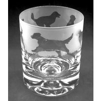 Flatcoat Retriever Glas | 30Cl Glas Whisky Tumbler Mit Flatcoat Retriever Fries Design von EngravedGlassDirect