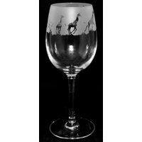 Giraffe Weinglas 35Cl Kristall Weinglas Mit Giraffe Frieze Design von EngravedGlassDirect