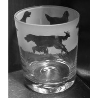 Gordon Setter Glas | 30Cl Glas Whisky Tumbler Mit Gorgon Setter Frieze Design von EngravedGlassDirect