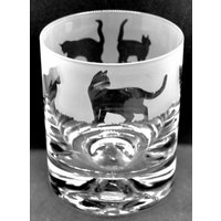 Katze Glas | 30Cl Glas Whisky Becher Mit Katzenfries Design von EngravedGlassDirect