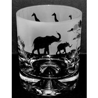 Safari Tiere Glas | 30Cl Glas Whisky Becher Mit Safari Tiere Fries Design von EngravedGlassDirect