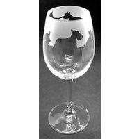 Scottie Wine Glass 35Cl Weinglas Mit Scottish Terrier Fries Design von EngravedGlassDirect