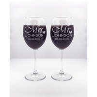 Braut Und Bräutigam Weingläser. Hochzeitsset Von 2 Weingläsern Herr Frau. Individuelles Hochzeitsgeschenk Graviert. Personalisierte Braut Und Bräutigam Weingläser. Hochzeitsset Von 2 Weingläsern Herr Frau. Individuelles Hochzeitsgeschenk Graviert. Personalisierte von EngravedStory