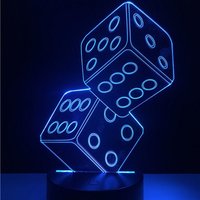 Dice 3D Illusion Smart App Control Nachtlicht Bluetooth, Musik, 7 & 16M Farbe Mobile App, Made in Uk von EngravingArtStudio