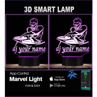 Dj, Musik, Personalisierte 3D Illusion Smart App Control Nachtlicht Bluetooth, 7 & 16M Farbe Mobile App von EngravingArtStudio