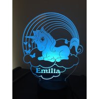 Einhorn 3D Illusion Smart App-Kontrolle Nachtlicht Bluetooth, Musik, 7 & 16M Farbe Mobile App, Made in Uk von EngravingArtStudio
