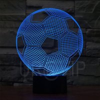 Fußball, Personalisierte 3D-Illusion Smart App-steuern Nachtlicht Bluetooth, Musik, 7 & 16M Color Mobile App, Hergestellt in Großbritannien von EngravingArtStudio