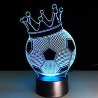 Fußball Mit Krone 3D Illusion Smart App Control Nachtlicht Bluetooth, Musik, 7 & 16M Farbe Mobile App, Made in Uk von EngravingArtStudio