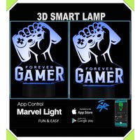 Gamer Forever, Ps, Xbox, 3D Illusion Smart App Control Nachtlicht Bluetooth, Musik, 7 & 16M Farbe Mobile App von EngravingArtStudio