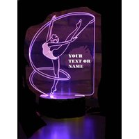 Gymnast Girl 3D Illusion Smart App Control Nachtlicht Bluetooth, Musik, 7 & 16M Farbe Mobile App, Made in Uk von EngravingArtStudio