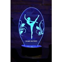Gymnast Girl Personalisierte 3D-Illusion Smart App-steuern Nachtlicht Bluetooth, Musik, 7 & 16M Farbe Mobile App, Made in Uk von EngravingArtStudio