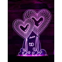 Herzen 3D Illusion Smart App-Kontrolle Nachtlicht Bluetooth, Musik, 7 & 16M Farbe Mobile App, Made in Uk Herzen 3D Illusion Smart App-Kontrolle Nachtlicht Bluetooth, Musik, 7 & 16M Farbe Mobile App, Made in Uk von EngravingArtStudio