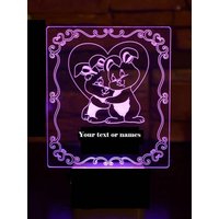 Kaninchen in Der Liebe, Personalisierte 3D Illusion Smart App-Kontrolle Nachtlicht Bluetooth, Musik, 7 & 16M Farbe Mobile App, Made Uk Kaninchen in Der Liebe, Personalisierte 3D Illusion Smart App-Kontrolle Nachtlicht Bluetooth, Musik, 7 & 16M Farbe Mobile App, Made Uk von EngravingArtStudio