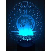 Liebe Dich Personalisierte 3D Illusion Smart App Control Nachtlicht Bluetooth, Musik, 7 & 16M Farbe Mobile App von EngravingArtStudio