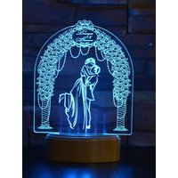 Liebhaber, Hochzeit, 3D Illusion Smart App Control Nachtlicht Bluetooth, Musik, 7 & 16M Farbe Mobile App, Made in Uk von EngravingArtStudio