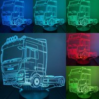 Man Truck 3D Illusion Smart App Control Nachtlicht Bluetooth, Musik, 7 & 16M Farbe Mobile App, Made in Uk von EngravingArtStudio
