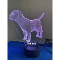 Netter Welpe Hund Personalisierte 3D Illusion Smart App-steuern Nachtlicht Bluetooth, Musik, 7 & 16M Farbe Mobile App von EngravingArtStudio