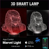 Predator, Personalisierte 3D-Illusion Smart App-Kontrolle 3D-Illusion-Nachtlicht Bluetooth, Musik, 7 & 16M Color Mobile App, Hergestellt in von EngravingArtStudio