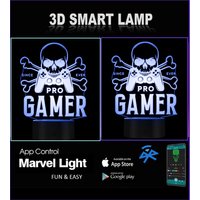 Pro Gamer, Ps, Xbox, 3D Illusion Smart App Control Nachtlicht Bluetooth, Musik, 7 & 16M Farbe Mobile App von EngravingArtStudio