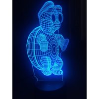 Schildkröte, Personalisierte 3D Illusion Smart App Control Nachtlicht Bluetooth, Musik, 7 & 16M Farbe Mobile App Handmade in Uk von EngravingArtStudio