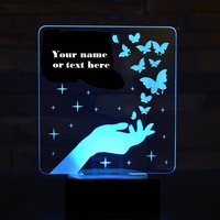 Schmetterling 3D Illusion Smart App Control Nachtlicht Bluetooth, Musik, 7 & 16M Farbe Mobile App, Made in Uk von EngravingArtStudio
