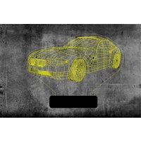 Sportwagen 3D Illusion Smart App-Kontrolle Nachtlicht Bluetooth, Musik, 7 & 16M Farbe Mobile App, Made in Uk von EngravingArtStudio