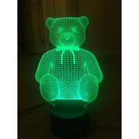 Teddybär, Personalisierte 3D-Illusion, Smart App-Kontrolle Bluetooth, Musik, 716M Farbe Mobile App, Nachtlicht Kann Personalisiert Werden von EngravingArtStudio