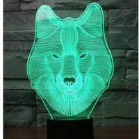 Wolf Head 3D Illusion Smart App Control Nachtlicht Bluetooth, Musik, 7 & 16M Farbe Mobile App, Made in Uk von EngravingArtStudio
