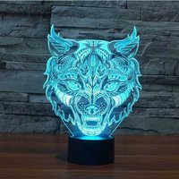 Wolfskopf, Personalisierte 3D-Illusion Smart App-steuern Nachtlicht Bluetooth, Musik, 7 & 16M Color Mobile App von EngravingArtStudio