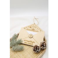 Wunschzettel Briefumschlag Holz | Brief An Den Weihnachtsmann Personalisierte Weihnachtsdeko Geschenk Kinder von EngravingMomentsShop