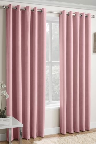 Enhanced Living Vogue Gardinen für Schlafzimmer und Wohnzimmer, 90 x 72 Zoll (229 x 183 cm), mit Ösen, geräuschreduzierend, blassrosa von Enhanced Living