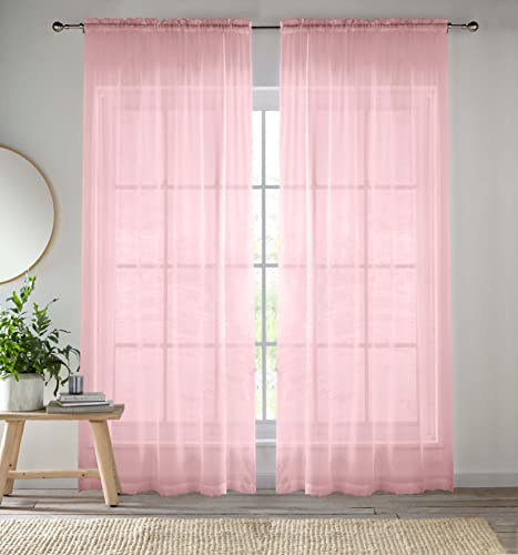 Enhanced Living CRY07PA72-PAIR, Voile-Vorhänge, 145 x 183 cm, 145 x 183 cm, Pink von Enhanced Living