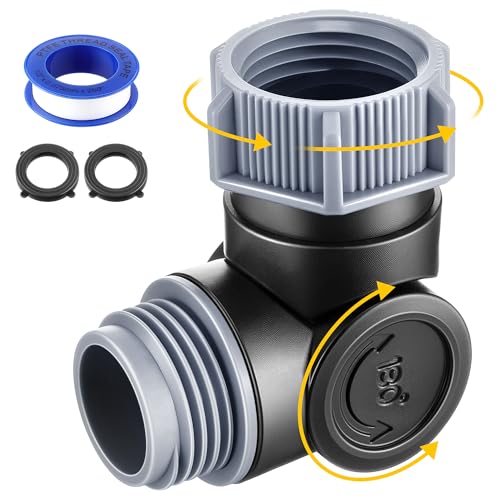 Enhon Verstellbarer 180°- und 360°-Drehanschluss, Knickschutz-Gartenschlauch-Adapter für Außenarmatur, Hofbewässerung, Wohnmobil und Heimgebrauch, passend für Standard-Wasserschlaucharmaturen (1 von Enhon