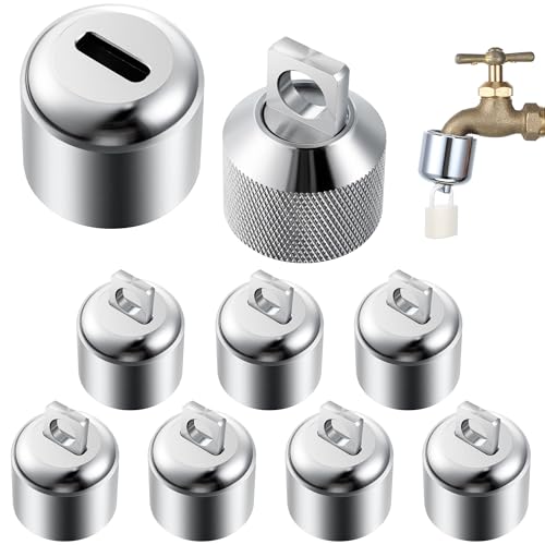 Enhon Wasserhahn-Schlösser für den Außenbereich, Messingschlauch, passend für 1,9 cm (3/4 Zoll) Gartenschlauchgewinde, robustes Wasserhahnschloss verhindert Wasserdiebstahl (Vorhängeschloss nicht im von Enhon