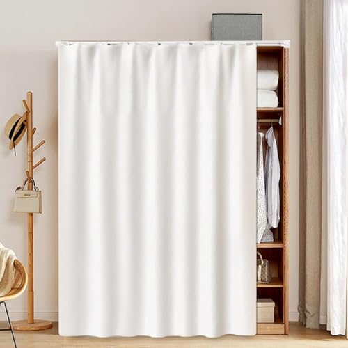 Enigmaire Staubdichter Vorhang FüR Regale,Schrank Schatten Vorhang,Badezimmer,Staubdichter Vorhang FüR Regale,SchrankvorhäNge FüR KüChe,Badezimmer Gardinen,Mit Gleitschienen,FüR Regale,Wandpaneele von Enigmaire